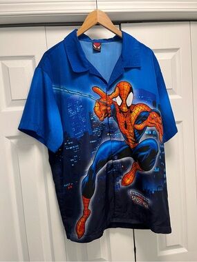 2002 Spiderman Graphic Button-Down Shirt